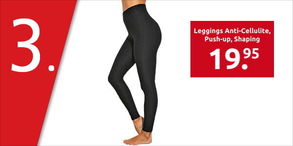 Leggings Anti-Cellulite, Push-up, Shaping, schwarz