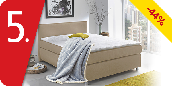 Boxspringbett «New York», 140 x 200 cm, beige