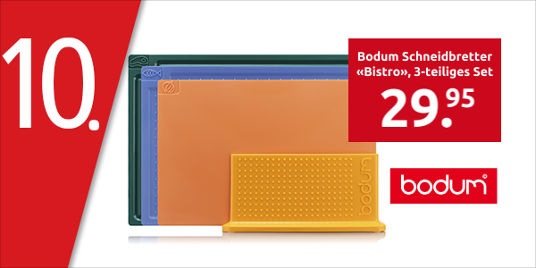 Bodum Schneidbretter «Bistro», 3-teiliges Set, mit Halter