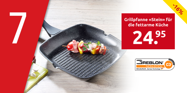 Grillpfanne «Stein» für die fettarme Küche