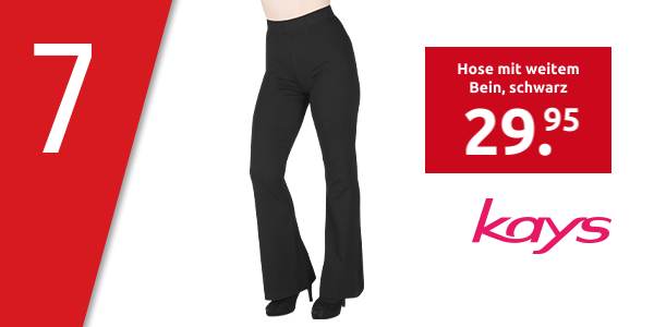 Hose mit weitem Bein, schwarz