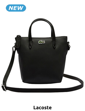 LACOSTE Handtasche mit regulierbarem Schulterriemen, schwarz