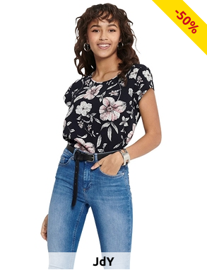 JACQUELINE de YONG Top, blau bedruckt