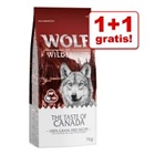 1 + 1 gratis! 2 x 1 kg Wolf of Wilderness Hondenvoer