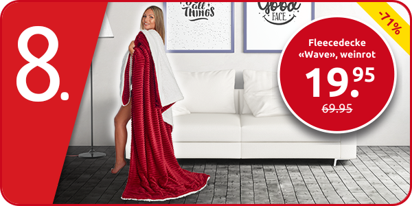 Fleecedecke «Wave», weinrot