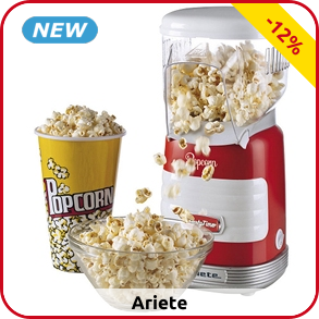 Ariete Popcorn-Maschine, retro Design, rot/weiss