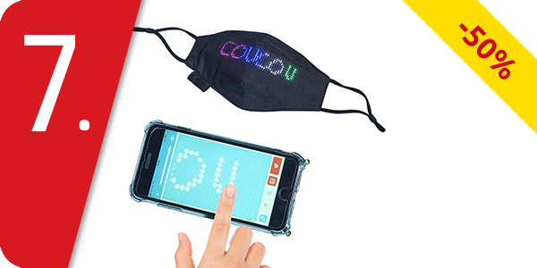 Mund-Nasen-Schutz LED mit Text & Bildern