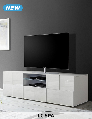 LC Spa TV-Möbel «Dana»,  B 181 x H 57 x T 43 cm, High-Gloss-Finish, weiss
