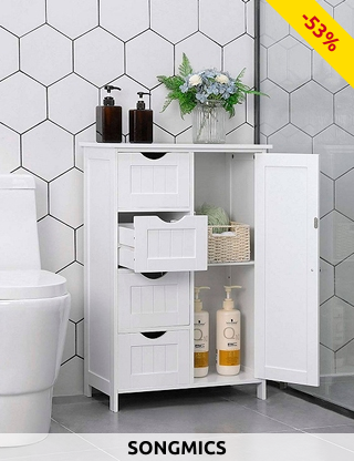 SONGMICS Schubladenblock «Nino», B55xH81 cm x T30 cm, weiss