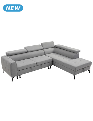Schlaf-Ecksofa «Gigi», 175 x 210 x T 94 cm, grau