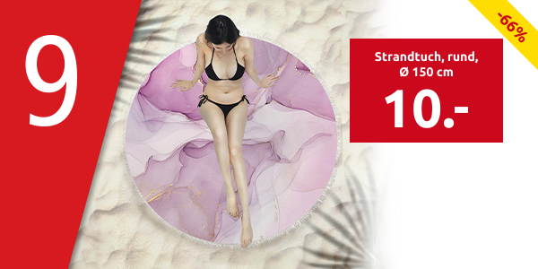 Strandtuch, rund, Ø 150 cm, «Pink»