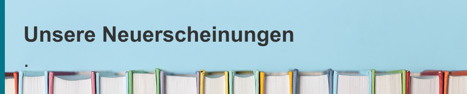 Bücher in verschiedenen Farben stehen aufrecht vor einem blauen Hintergrund.