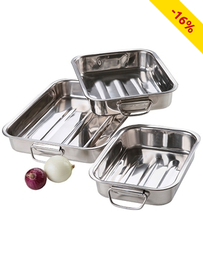 Auflaufformenset aus Edelstahl, 3-teilig