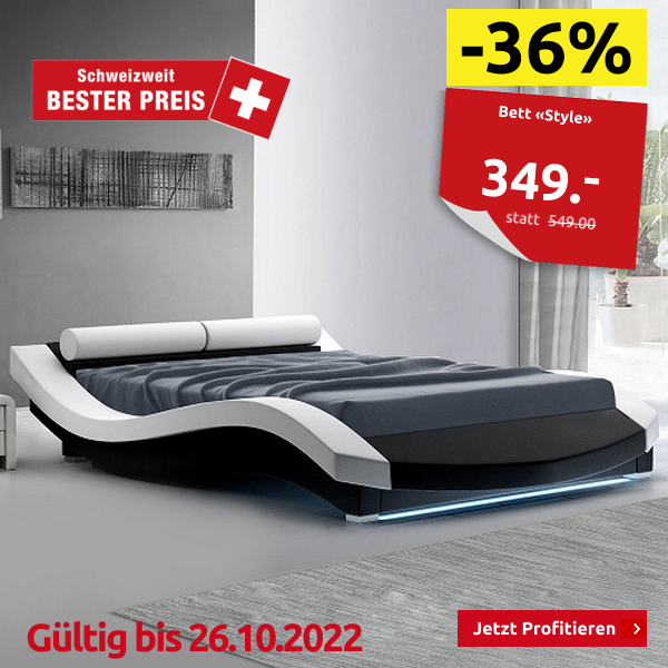 Bett «Style», 140 x 200 cm, LED und Bluetooth