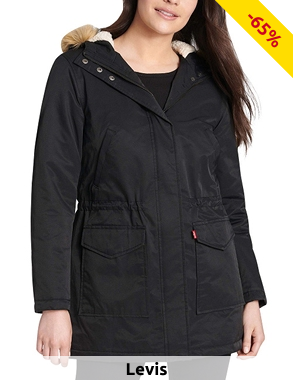 Levis Damen-Parka, schwarz