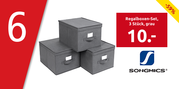 Regalboxen-Set, 3 Stück, grau