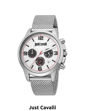 Just Cavalli Chronograph-Herrenuhr, silberfarben