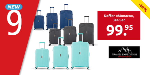 TRAVEL EXPEDITION Koffer «Monaco», 3er-Set, schwarz