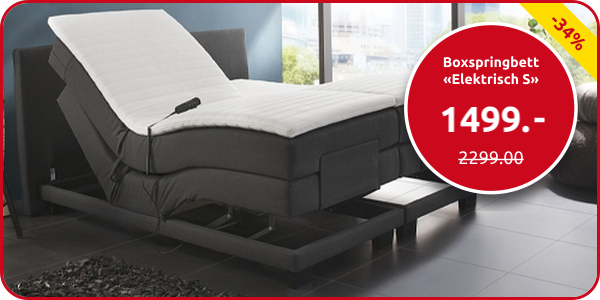 Boxspringbett «Elektrisch S», wendbare Matratze weich/fest, 180 x 200 cm