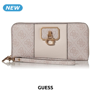 GUESS Portemonnaie «Noelle», creme/weiss