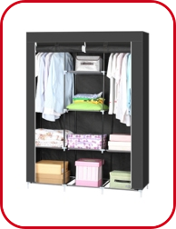 Kleiderschrank aus Vlies, schwarz