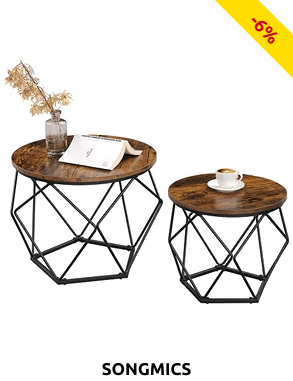 SONGMICS 2er-Set Beistelltische «Indus», schwarz