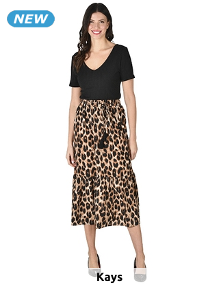 Langer Jupe, leopard