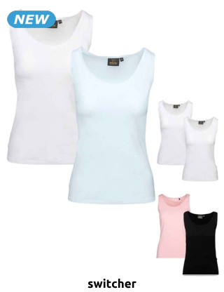 switcher Tank Tops «Helen», 2er-Pack, weiss + hellblau
