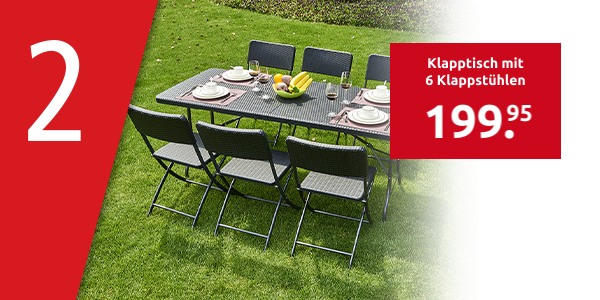 Klapptisch mit 6 Klappstühlen «Fiesta»