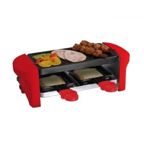 Raclette und Grill für 2 Personen rot