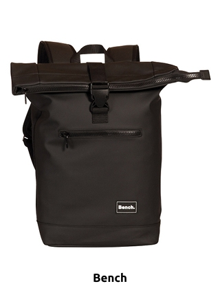 Bench Rucksack mit Rollverschluss, schwarz