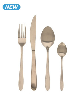 Besteckset, 39-teilig, 6 Personen, goldfarben