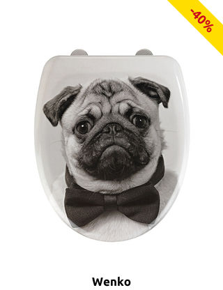 WENKO WC-Sitz «Pugy», 37,5 x 41,5 cm