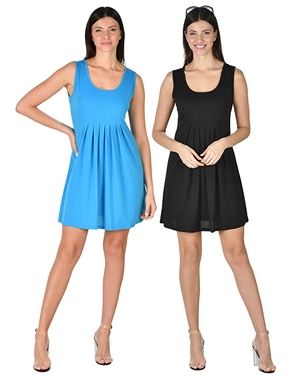 Kleider im 2er-Pack, schwarz + blau