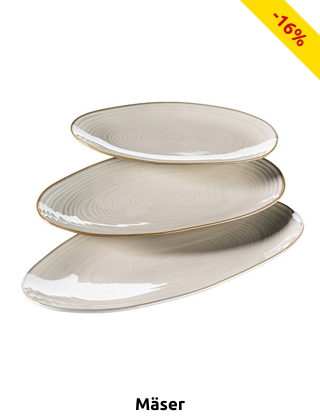 Mäser Platten «Nottingham», aus Porzellan, 3 Stück