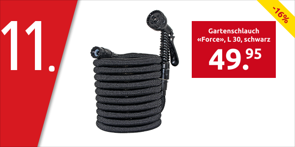 Gartenschlauch Force 30 m, Latex, schwarz