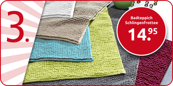 Badteppich aus weichem Schlingenfrottee, weiss