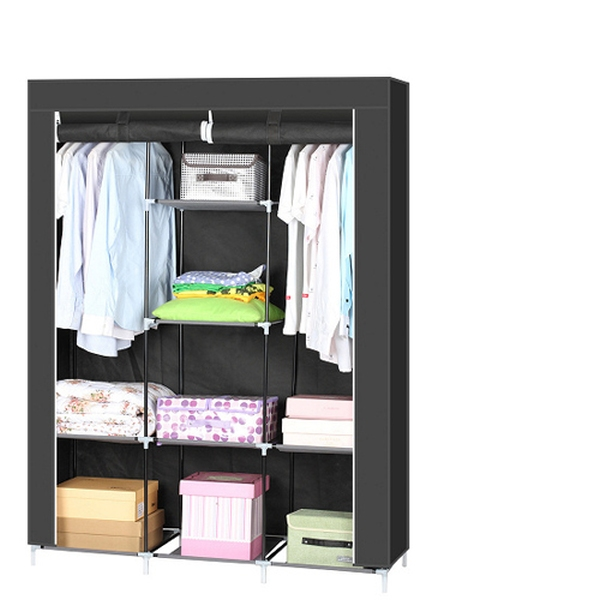 Kleiderschrank aus Vlies, schwarz