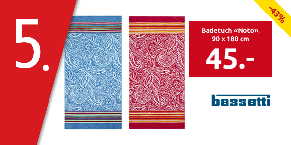 Bassetti Badetuch «Noto», 90 x 180 cm, türkis