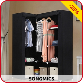 Eck-Kleiderschrank mit Vlies