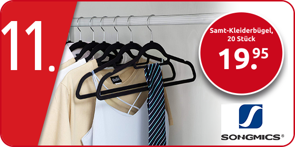 Samt-Kleiderbügel, 20 Stück