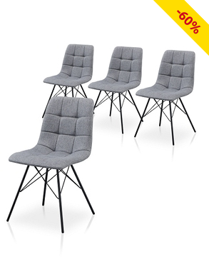 Stuhl-Set «Lena», 4 Stück, grau