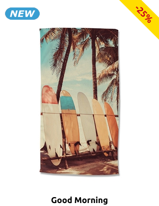 Good Morning Strandtuch «Vintage Surf», 100 x 180 cm