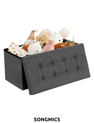 SONGMICS Faltbare Bank, L 77 x H 38 x T 38 cm, grau