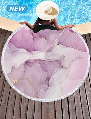 Strandtuch «Pink», rund, Ø 150 cm, rosa