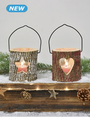 Windlichter Herz & Stern, 2 Stück, Ø 10 x H 11 cm