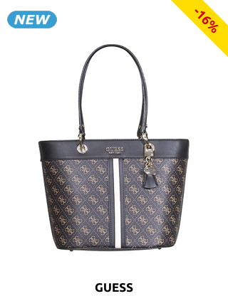 GUESS Handtasche Elite Tote «Noelle», braun mit dunkeln Henkeln