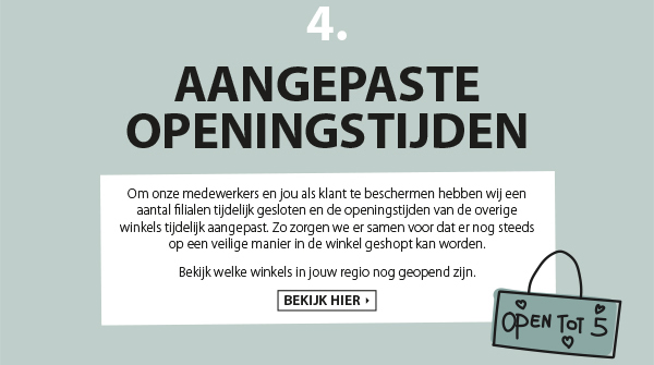 Aangepaste openingstijden