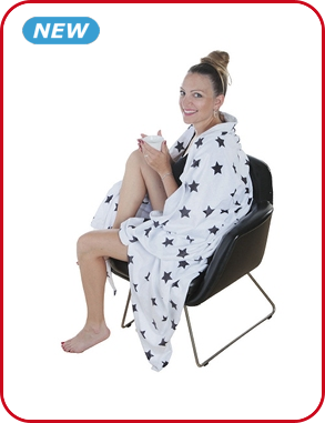 Fleecedecke «Sterne» 150 x 200 cm, weiss