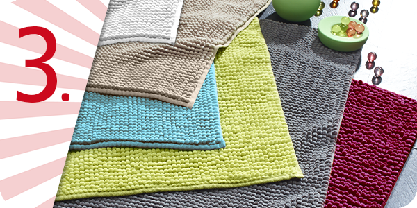 Badteppich aus weichem Schlingenfrottee, weiss